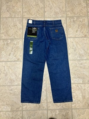 NWT Carhartt B163 DST Men s 36x32 Loose Fit Heavy Denim Logger Jeans Pants 