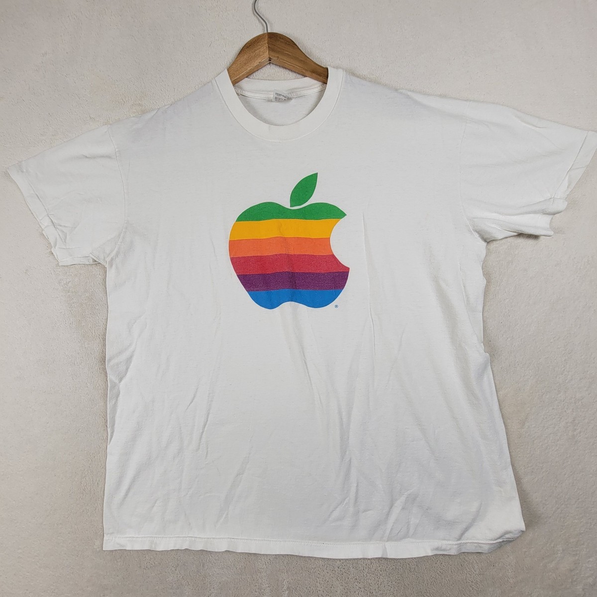 激レア　80s vintage apple tシャツ Rare Vintage 80s Apple Computer Rainbow Logo Men's Size XL