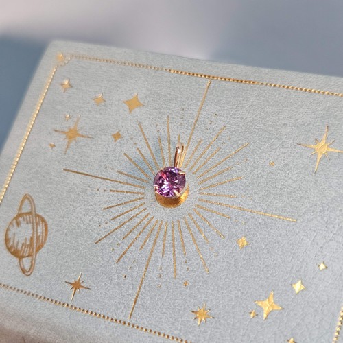 The 9ct Yellow Gold 0.30ct Round Amethyst Pendant 9k Charm February Birthstone