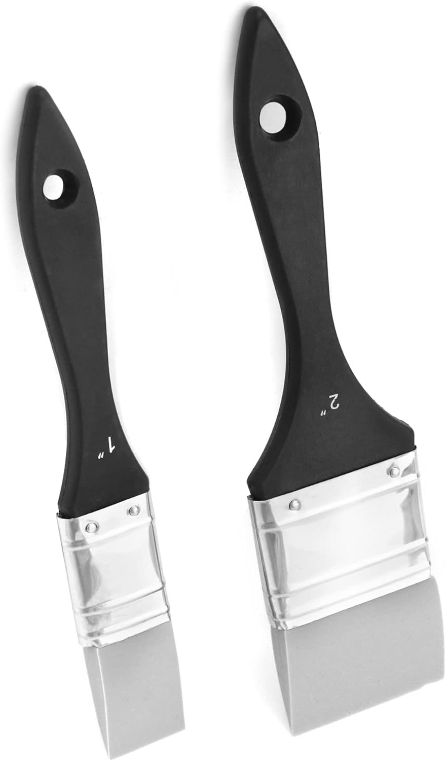 QWORK Paint Brush, Silicone Color Shaper Brush, 2 Pcs (1 Inch,2 Inch) Solid Flat