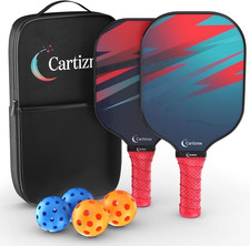 Professional Pickleball Paddle Set - 6 Pieces with Carbon Fiber Face