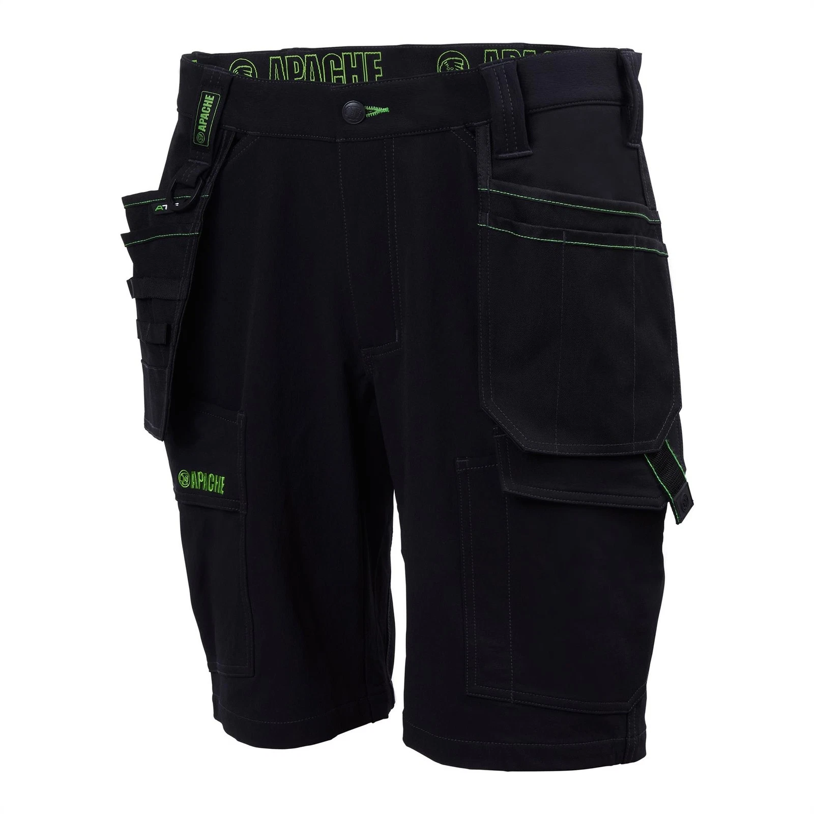 Apache Whistler black men's 4-way stretch holster cargo trade work shorts