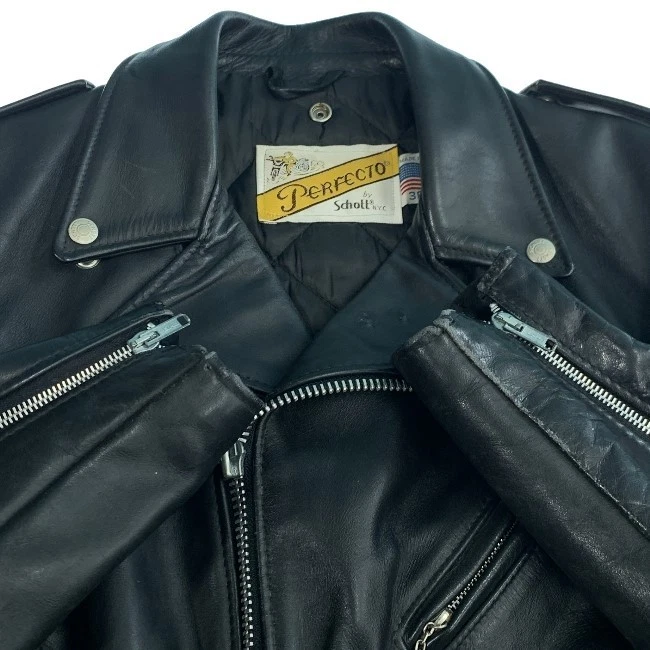 Chaqueta de cuero Schott Single Riders marrón
