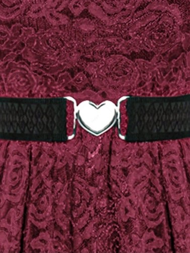 Nuevo Vestido y Cinturón Rojo y Negro Rosa Encaje Gótico Fit 'n' Acampanado Talla 4XL 24 26 28 - Imagen 4 de 6