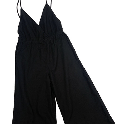 NWT Roxy Never Ending Summer Jumpsuit Women s XL Black Wide Leg