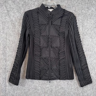 Andrea Rosati Sculptural Avant Garde Jacket Womens 8 Black Designer Art To Wear