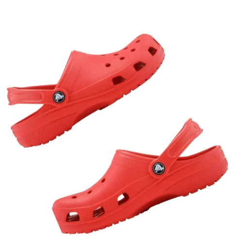 Sandalias Crocs Adulto Rojo Unisex Clásicas Sin Cordones Zuecos Ultra Ligeros Amigables con el Agua Foto 3 de 4