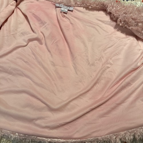 Chaqueta de oso de peluche Favlux Fashion rosa peluda de piel sintética talla L - Imagen 3 de 4