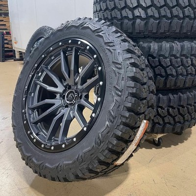 22x10 Fuel D680 Rebel Gray Wheels Rims 35