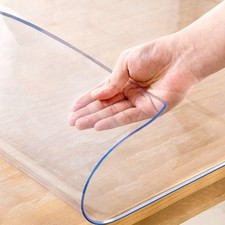 Clear Table Cover Protector 2mm Thick Dining Kitchen Desk Pad Waterproof