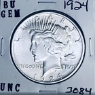 1924 P BU GEM PEACE SILVER DOLLAR UNC MS+++ U.S. MINT RARE COIN 3084