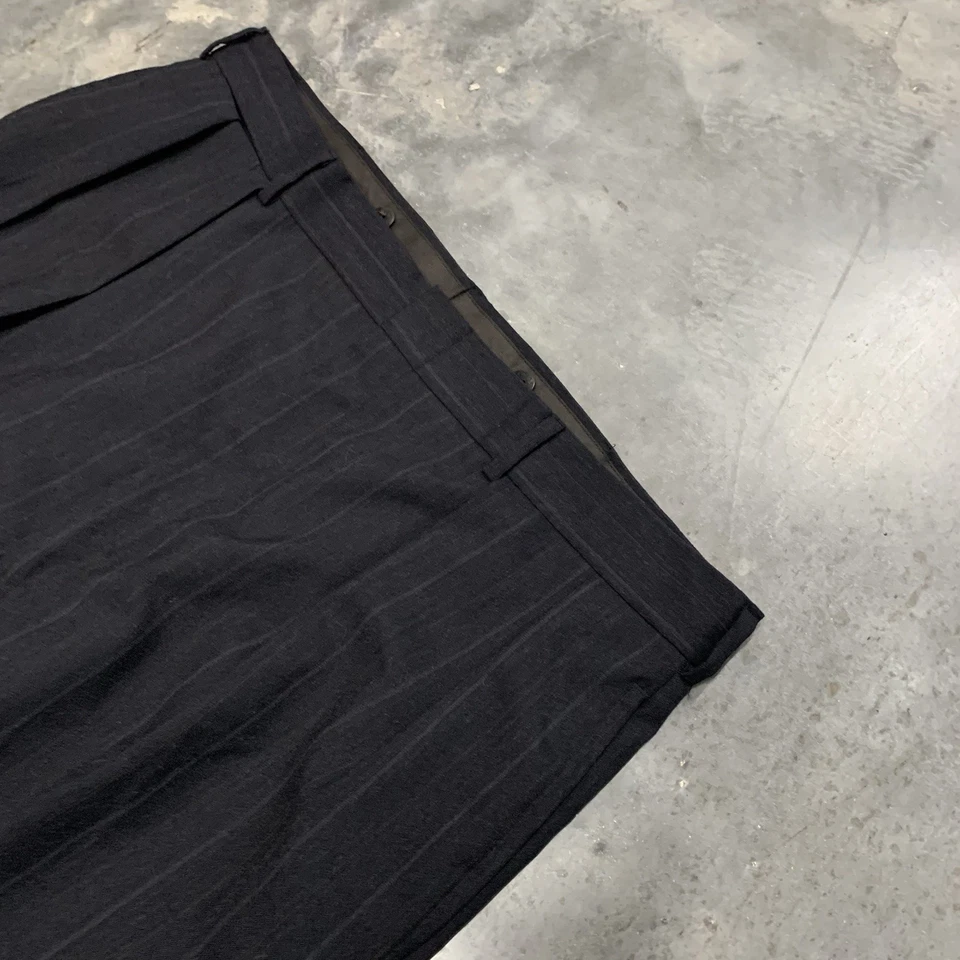 Vintage Polo Ralph Lauren 2PC Suit Size 44 38 Black Striped Wool USA Cuff Mens - Image 3 of 4