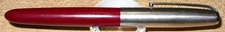 VINTAGE PARKER 21 FOUNTAIN PEN, MAROON WITH CHROME CAP, NICE CONDITION