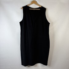 Talbots Womens Black Dress Plus Size 24W Black Sheath Knee Length Sleeveless
