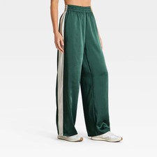 Women's Woven High-Rise Satin Track Pants - All In Motion