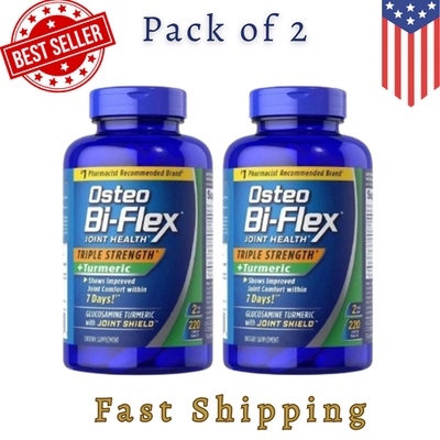 #ad 2 PACK Osteo Bi Flex Joint Health Triple Strength Turmeric 220 Ct. X 2= 440 $35.50