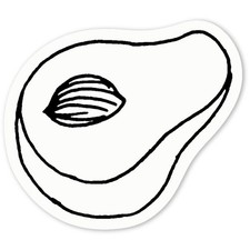 Aufkleber Sticker "Leckere Avocado-Hälfte" (DW017365)