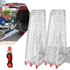2x Auffahrrampe Alu Auffahrschiene max. 680kg PKW Verladerampe Klappbar Rampe