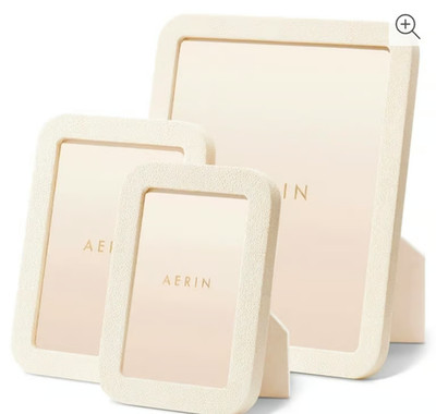 AERIN Modern Classic Cream Embossed Shagreen Photo Frame - 4x6 Each