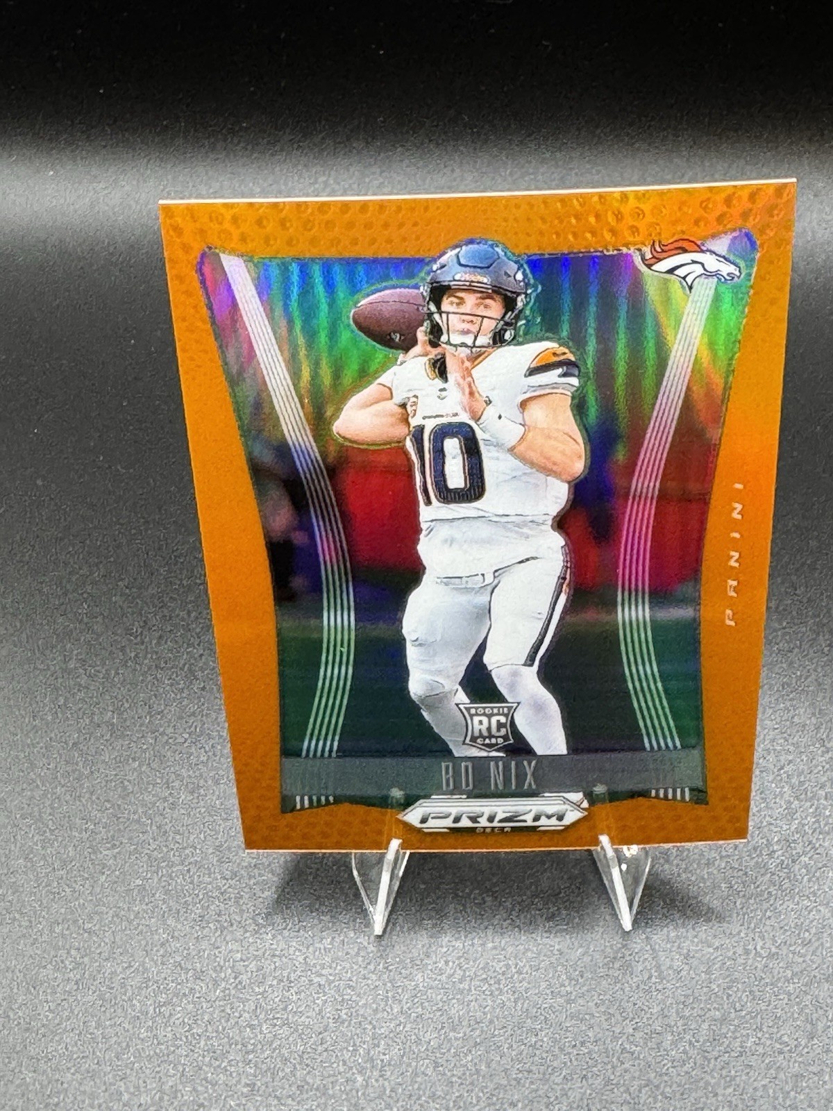 2024 Panini Prizm Deca - Bo Nix #92 Orange Prizm /49 (RC)