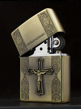 In God We Trust Jesus Christian 3D  Flip Top Lighter  Windproof Lighter included