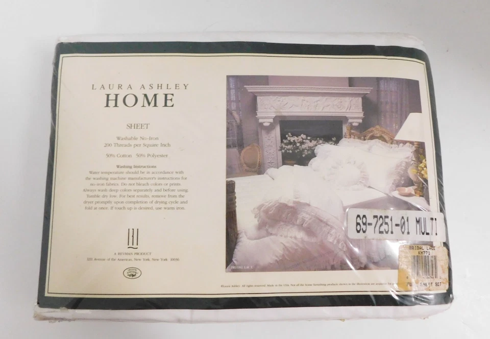 LAURA ASHLEY HOME FULL SHEET SET "BRIDAL LACE" 200 CALE - Image 4 of 4