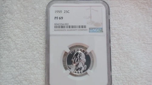 A VERY NICE 1959 PF69 NGC QUARTER ( A $225.00 NGC VALUE) SEE PICTURES!!!!