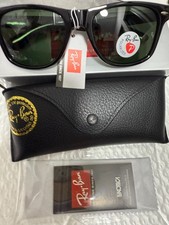 Image of Ray-ban RB2140 Polarized Sunglasses Wayfarer Classic Black Frame Green Lens 50mm