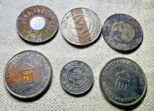Lot of Vintage Transit Tokens – Detroit & Other Systems – “Good for One Fare”