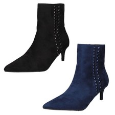 Ladies Collection Mid Heel Pointed Toe Ankle Boots - F5R1222