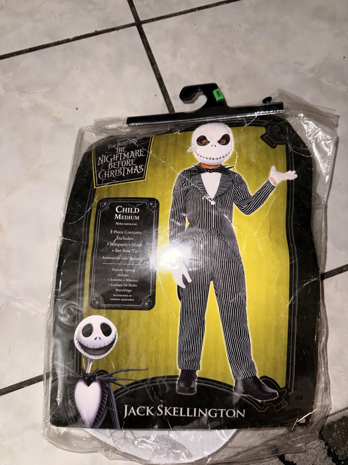 Disfraz Jack Skellington "Pesadilla antes de Navidad" Niño Mediano 8-10 ¡NUEVO!