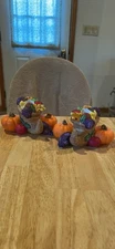 PartyLite Harvest Time Thanksgiving Cornucopia Taper Candle Holders Set of 2