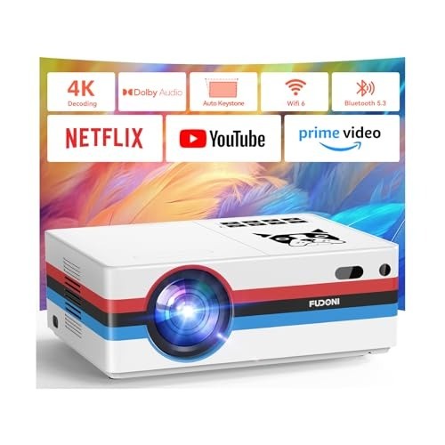 Stunning 4K Supported Projector with Built-in Speakers, Perfect for Gatherings