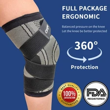 2Pcs Compression Sleeve Knee Brace Support Protector Arthritis Joint Pain Relief