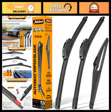 26" & 17" Windshield Wipers + 12" Rear Wiper Blade Replacement for Nissan Rogue/