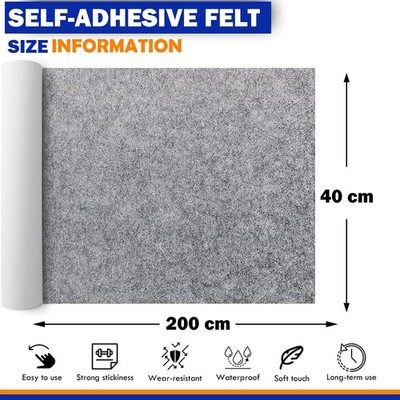 2M Selbstklebend Filzstoff Nadelfilz Super flex Bespannstoff aus Filz Meterware！