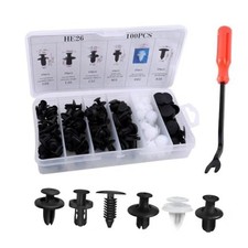 100 PCS Car Bumper Retainer Clips, 6 Sizes Bumper Push Fasteners Rivet Clip