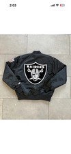 Vintage Starter Oakland Los Angeles Raiders Satin Bomber Shield Logo Jacket Sz M