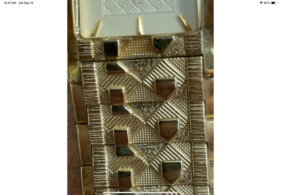 Reloj pulsera de lujo de acero inoxidable chapado en oro para hombre Foto 2 de 4