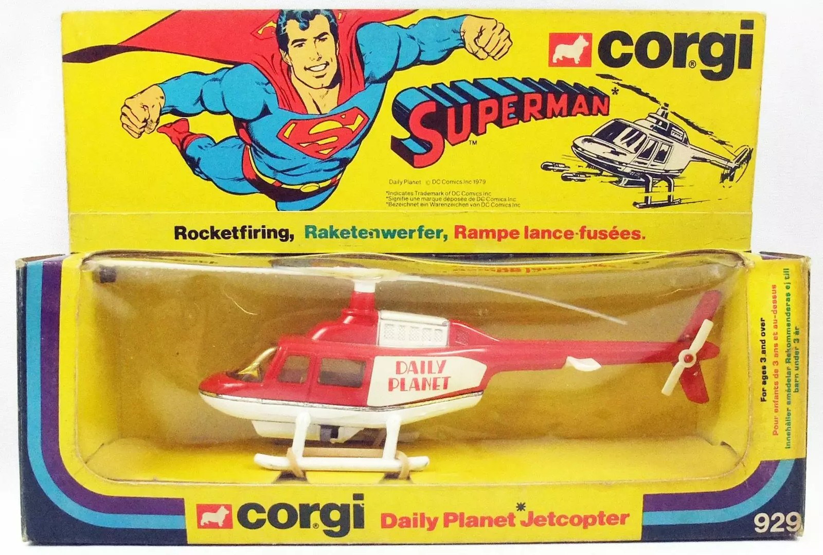 Corgi 929 Daily Planet Jetcopter Superman hélicoptère miniature vintage Neuf en Boite