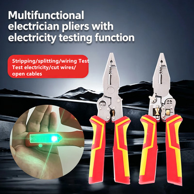 8 In 1 Wire Strippers with Voltage Tester Cable Strippers/Cutters with Plier New