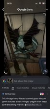 Stained Glass Dragon Window Panel