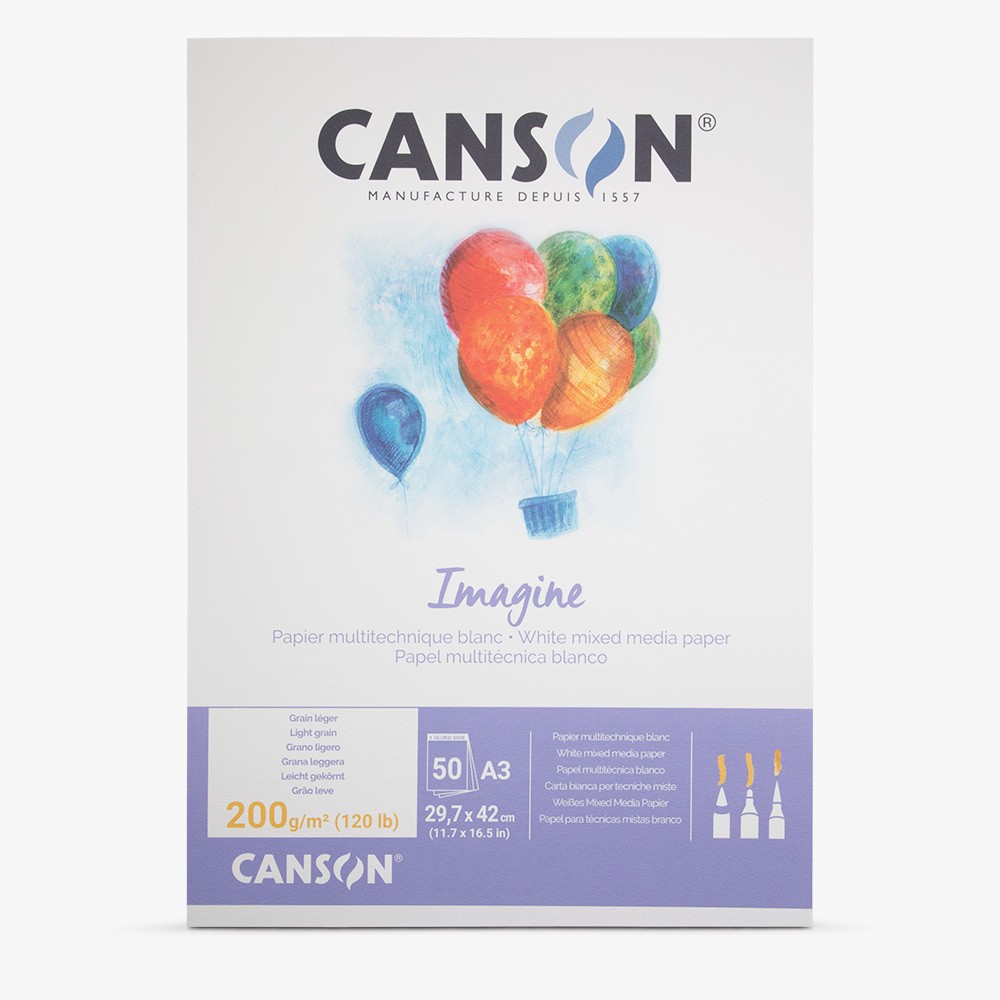 Canson : Imagine Multimedia Pad : 200gsm : 50 Sheets : A3