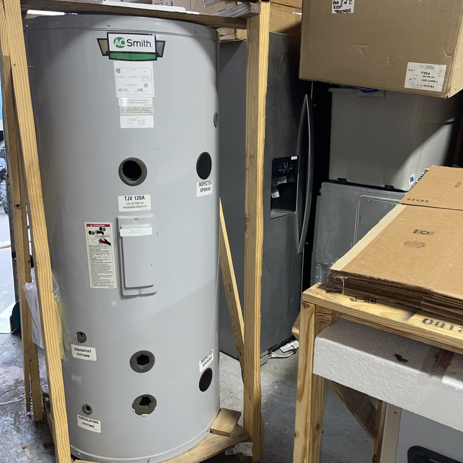 A.O Smith Commercial Storage Tank Electric Water Heater TJV-120A 000 Gallons