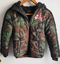 Nike Air Jordan Boys 8-10Y Green Puffer Camo Camouflage Jacket Coat