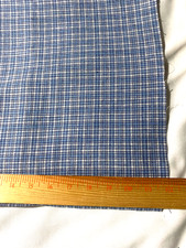 Woven cotton fabric/small green blue & white plaid 33" x 56"