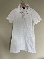 Zara Denim Collared Short Sleeve Dress Ivory M