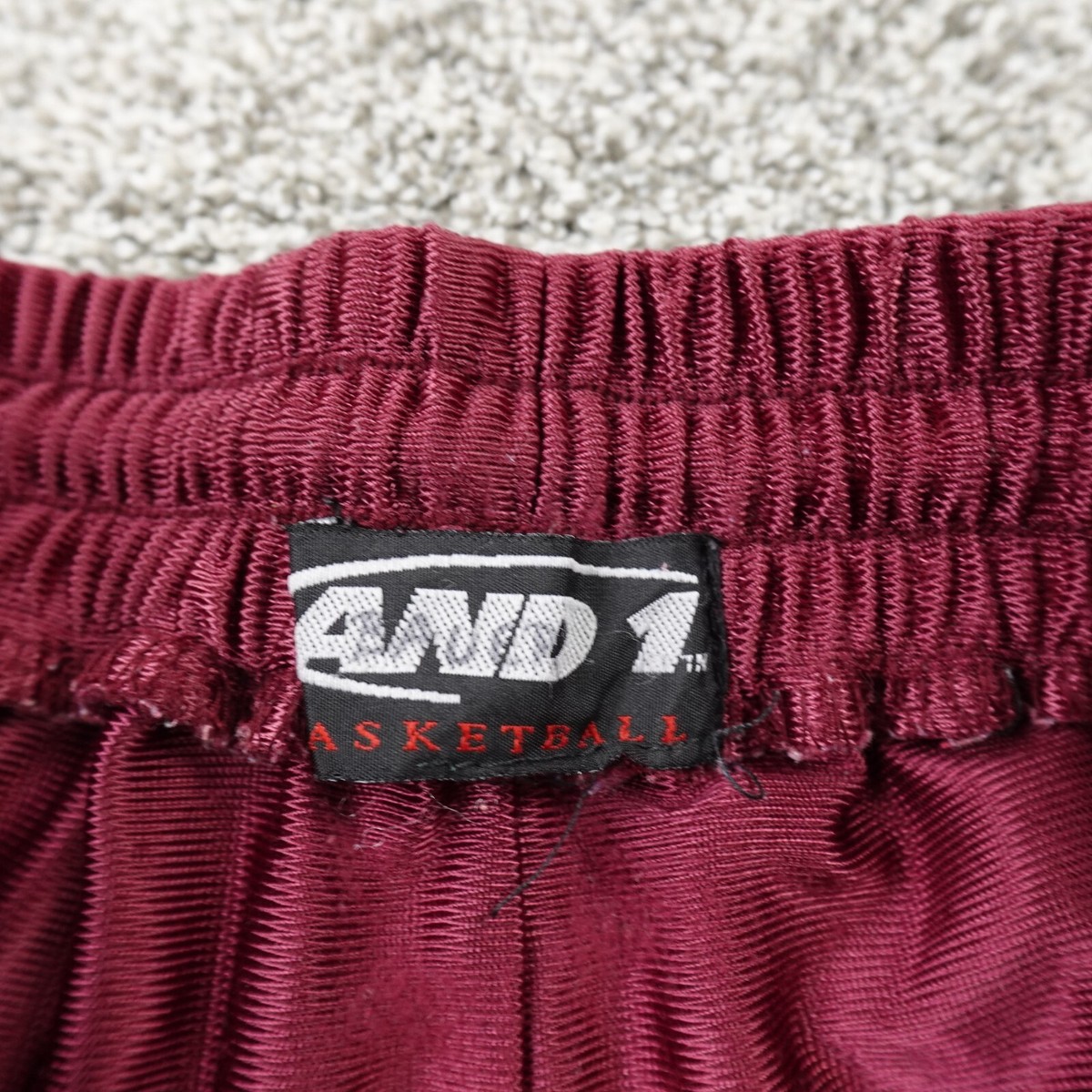 ウェア and1 VTG And1 Shorts Mens M Red Mesh Drawstring Basketball Gym