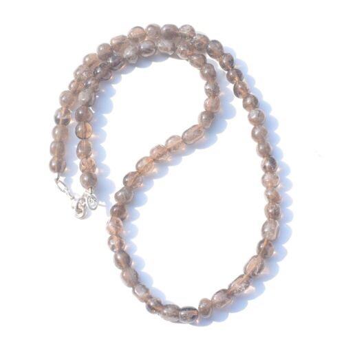 Single Strand Round Shape 181.00 Cts Smoky Quartz Beaded Necklace AK 28 E544