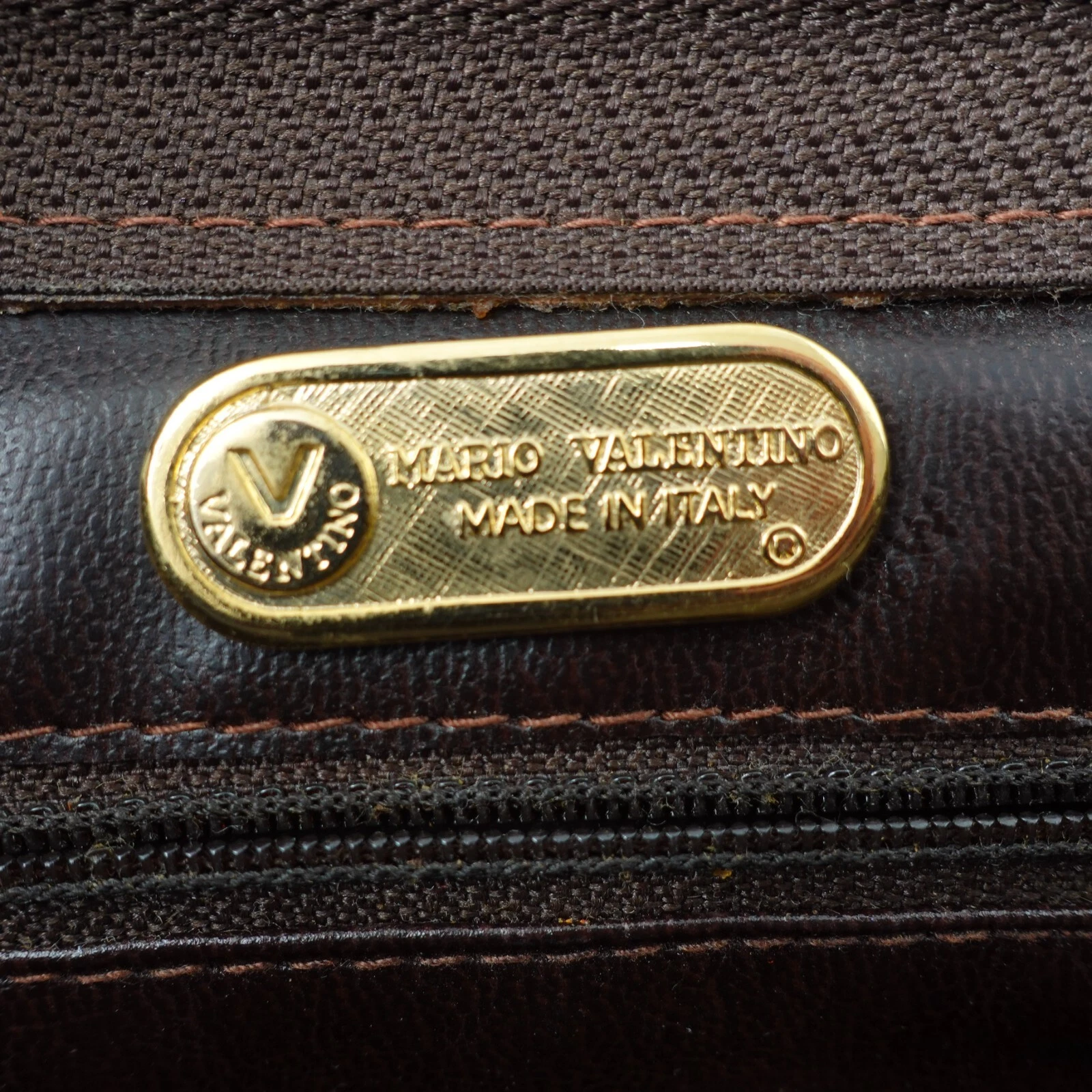 Pochette vintage Valentino monogramma piccola borsa pelle marrone PVC MARIO ITALIA